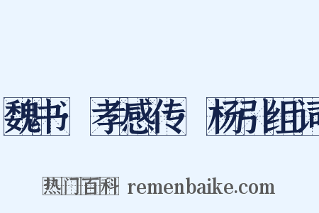 魏书·孝感传·杨引组词是什么意思的图片